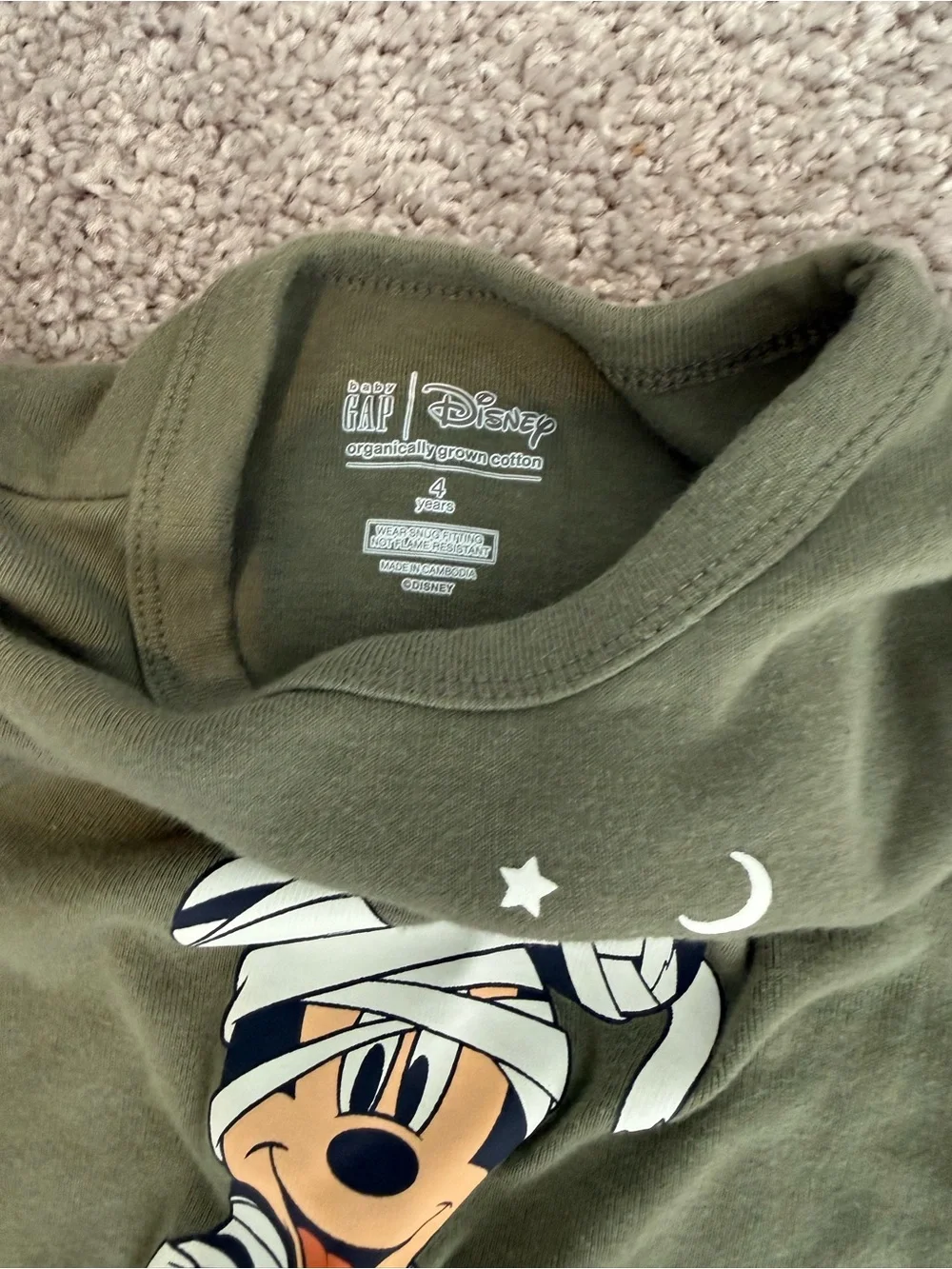 GAP Olive Green and Black Mickey Leggings Set